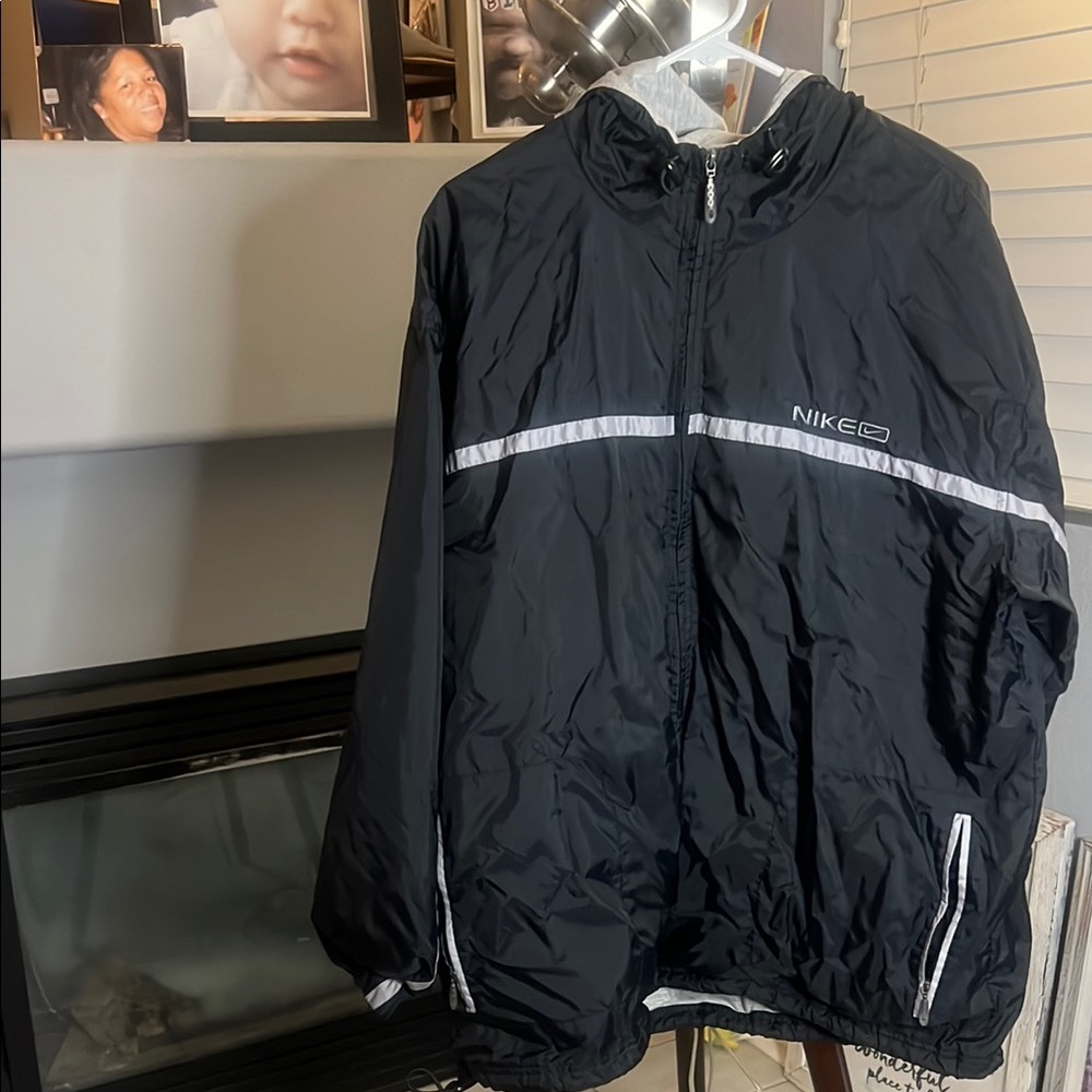Nike Black and White Hooded Jacket